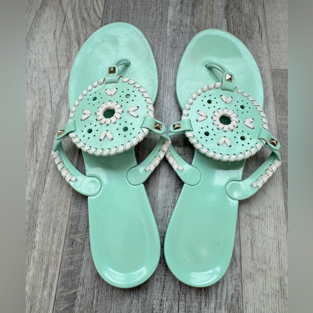Jack Rogers Georgica mint green jelly sandals women’s size 10